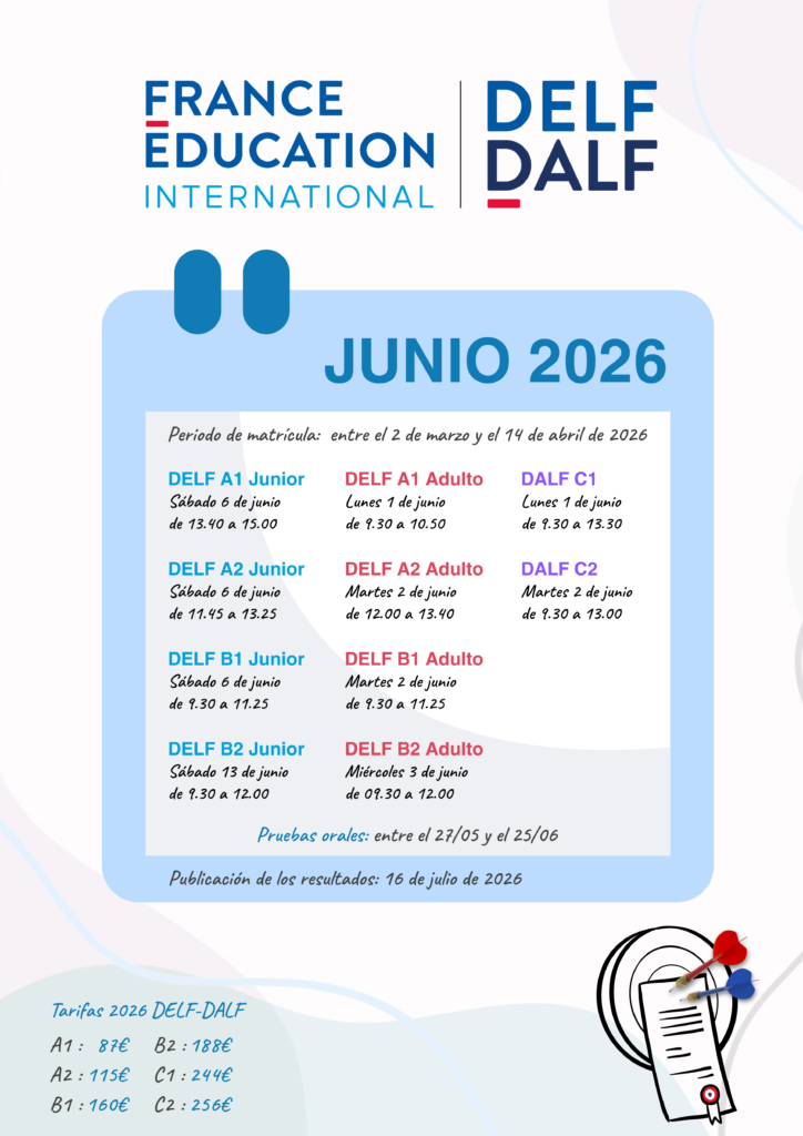 convocatoria exámenes delf dalf junio 2026