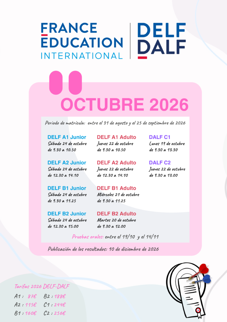EXAMENES FRANCES OCTUBRE 2026